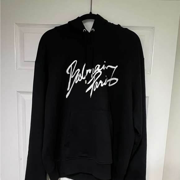 Balmain Black Script Logo Hoodie